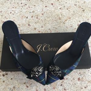 J. CREW PLAID KITTEN HEELS. NEW! NEVER WORN.